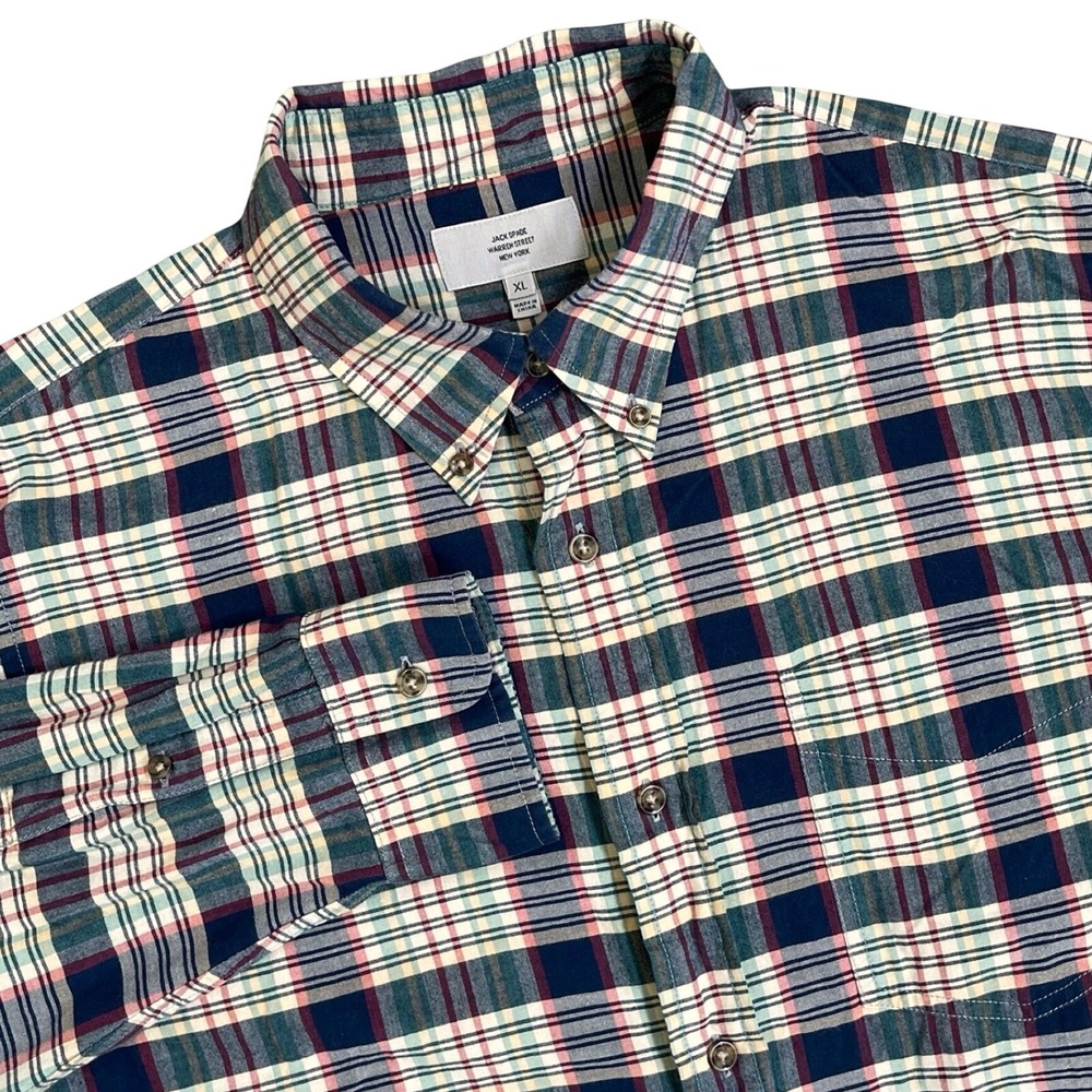 Jack Spade Warren Street Shirt Mens XL Multi-Color Plaid Long Sleeve Button Down